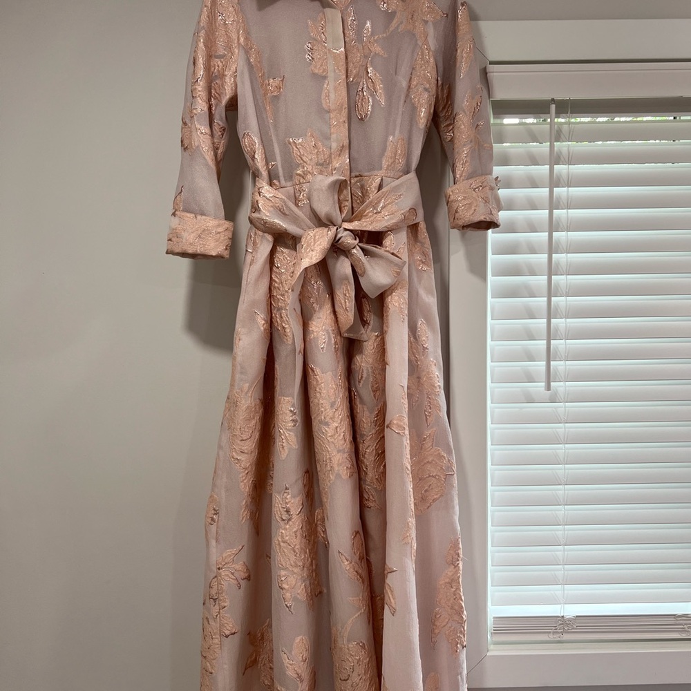 Rickie Freeman for Teri John Jacquard Shirt Waist Gown